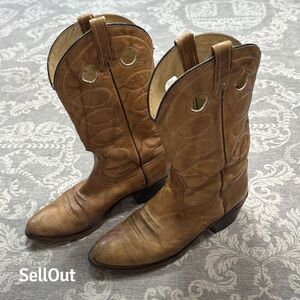 Acme Men's Western Leather Boots Standard Size 10.5 Brown Vintage Mid-Calf